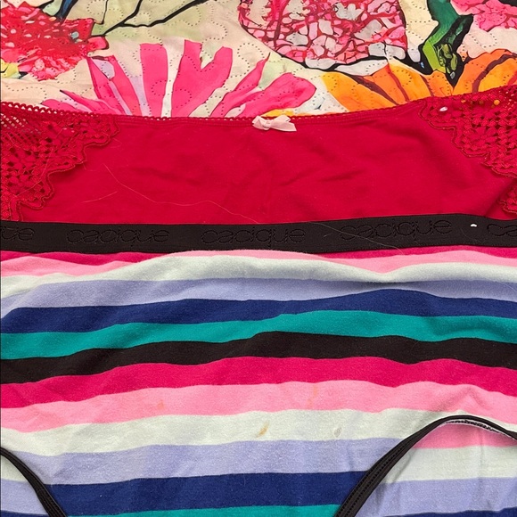 Floral, striped,red lace, Pink Lace Women's Panties - Picture 8 of 10